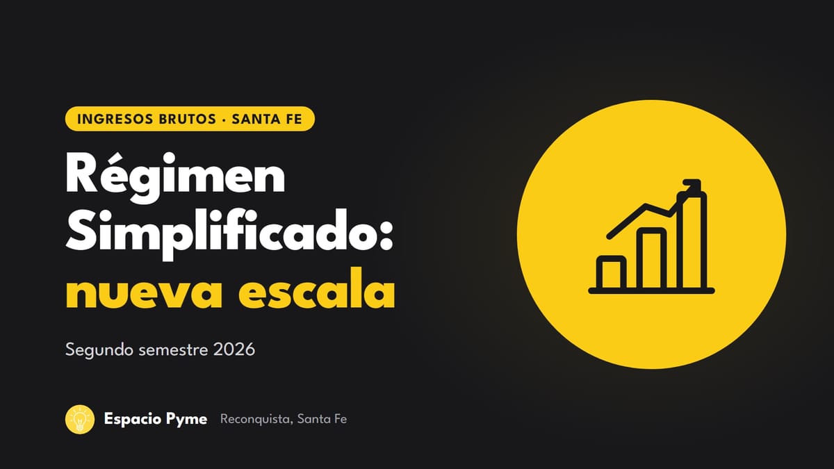 Portada del artículo: Régimen Simplificado de Ingresos Brutos en Santa Fe: nueva escala del segundo semestre 2026